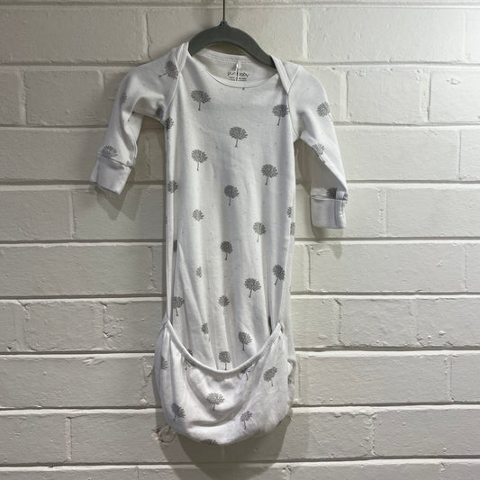 pure baby white sleepsuit with trees - size 000