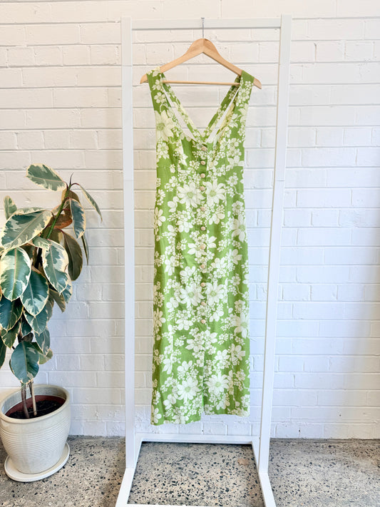 Alemais Green Leisa Column Dress - Size 14