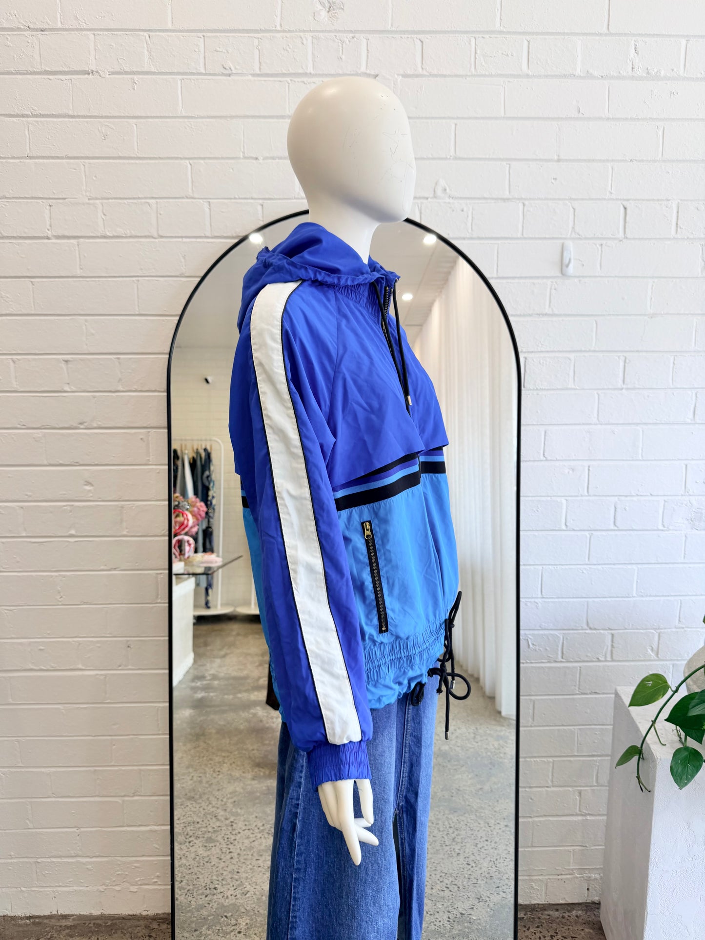 PE Nation Vibrant Blue Man Down Jacket - Size SMALL (8-10)