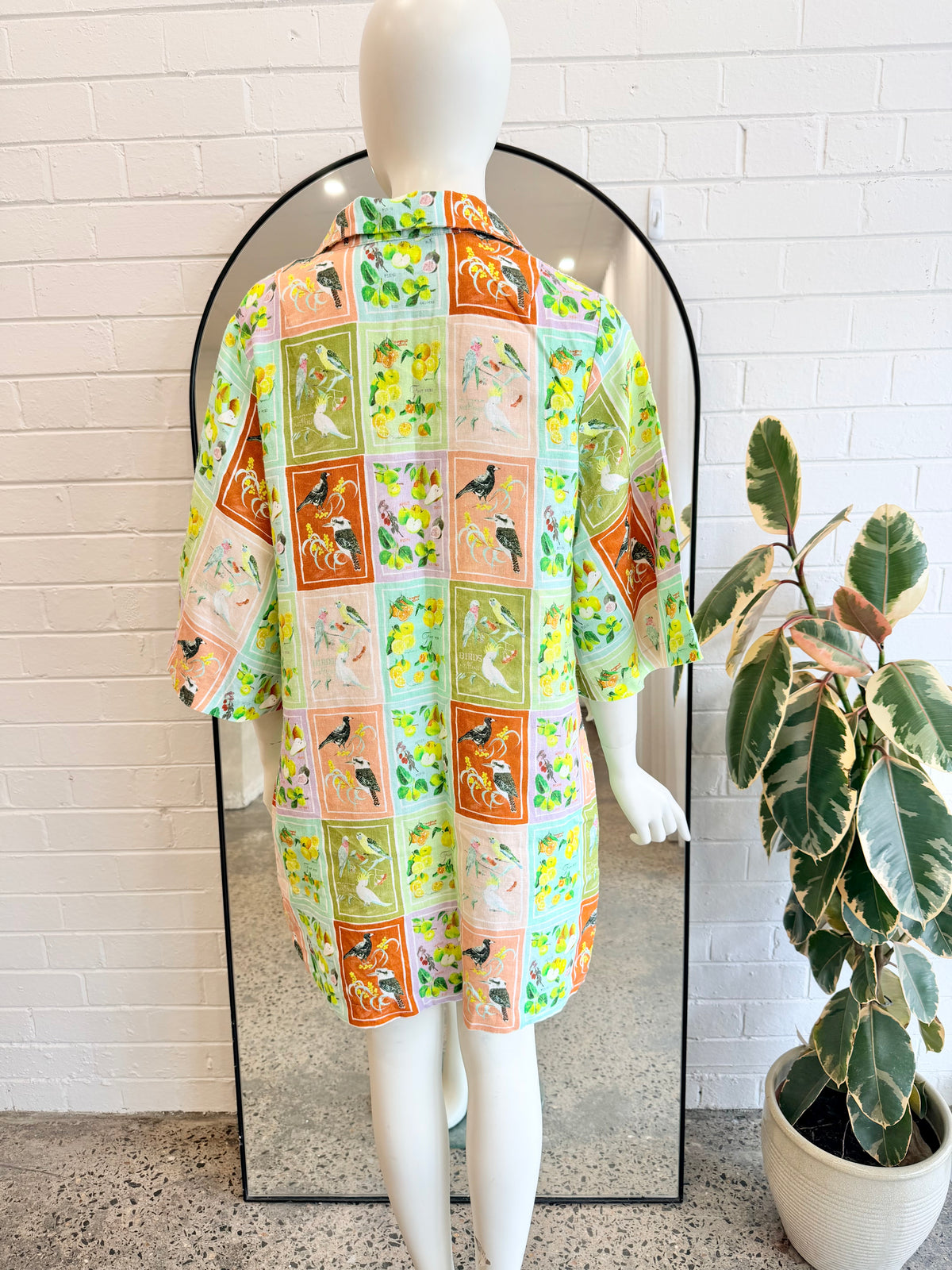 Tara Whalley Tea Towel Print Woo Hoo Mini Dress - Size M (10 - 12)