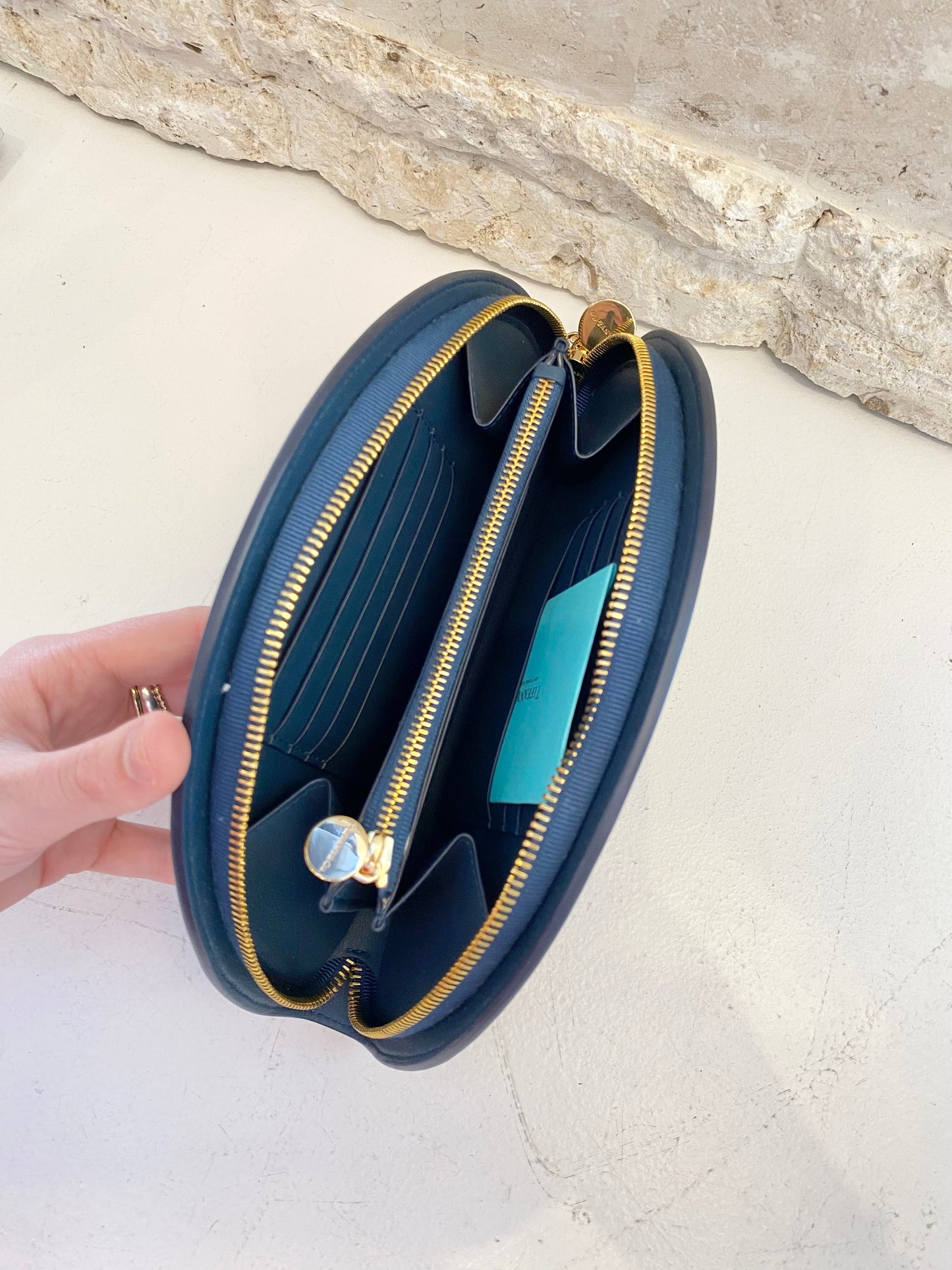 Tiffany & Co. Half Moon Wallet/Clutch in Navy