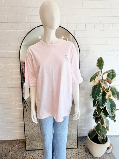 Camilla and Marc Pink Ghiberti Oversized Logo Tee - Size 10