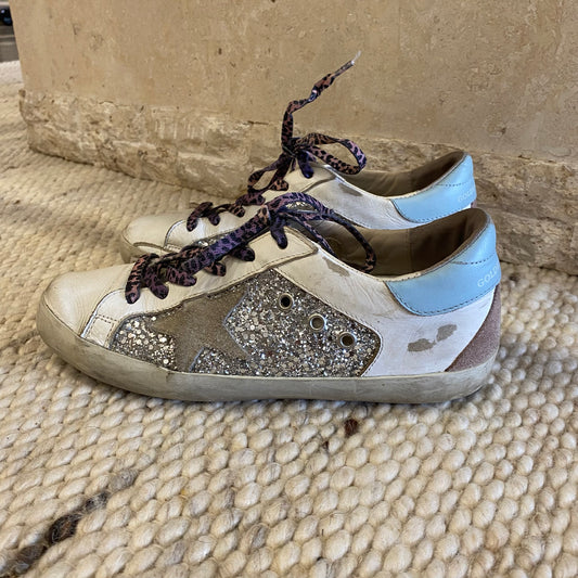 Golden Goose Silver Sparkle Super Star - Size 38