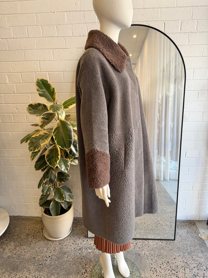 Unreal Fur Furever Chic Faux Shearling Coat - Size XL (14)