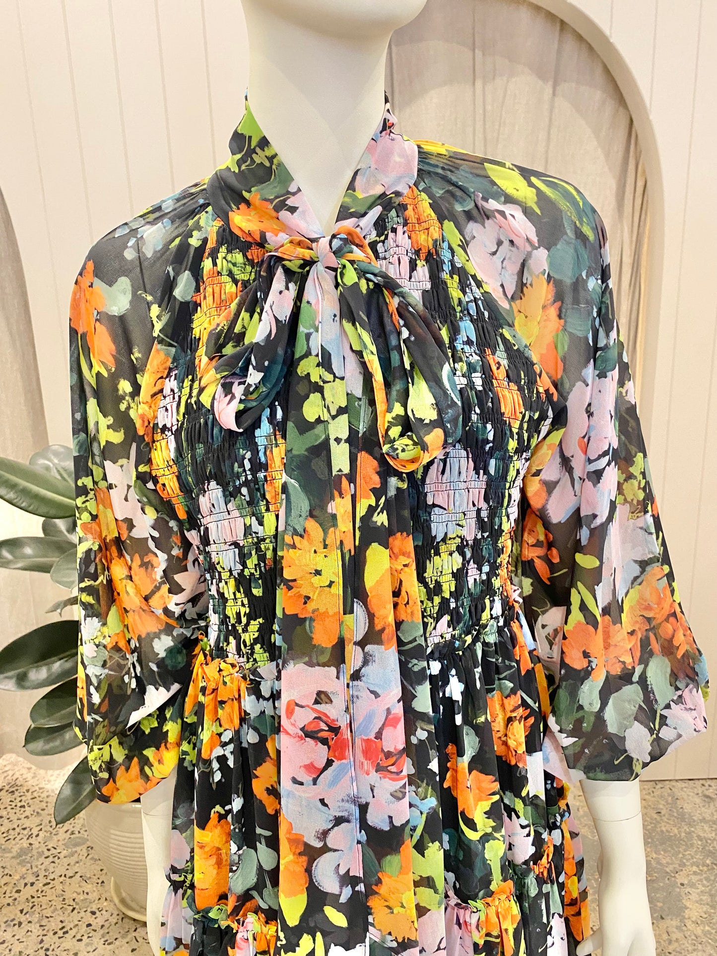 Aje Marlowe Shirred Mini Dress - Size 12