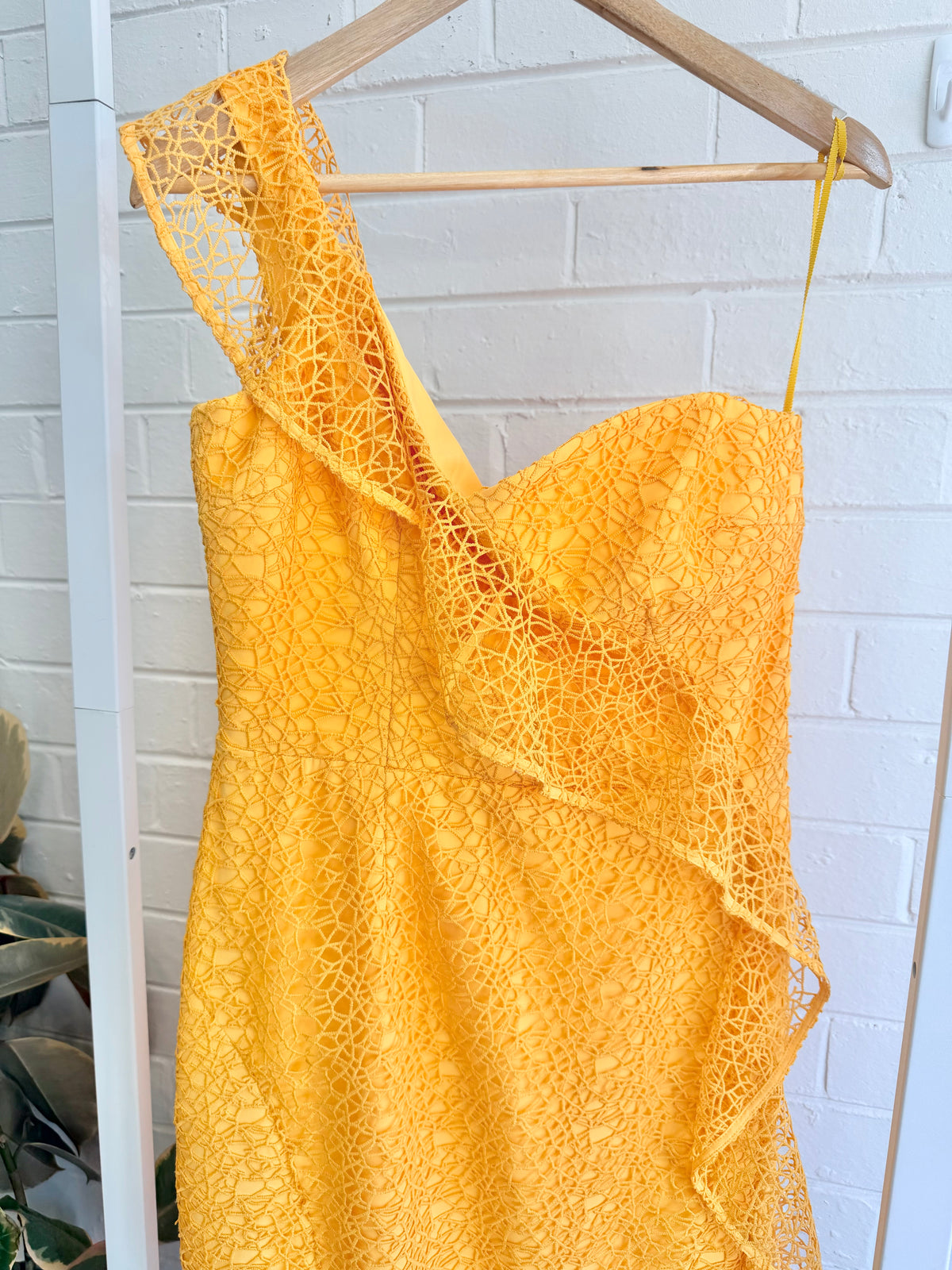 Rebecca Vallace Saffron Baha Strapless Midi Dress - Size 14