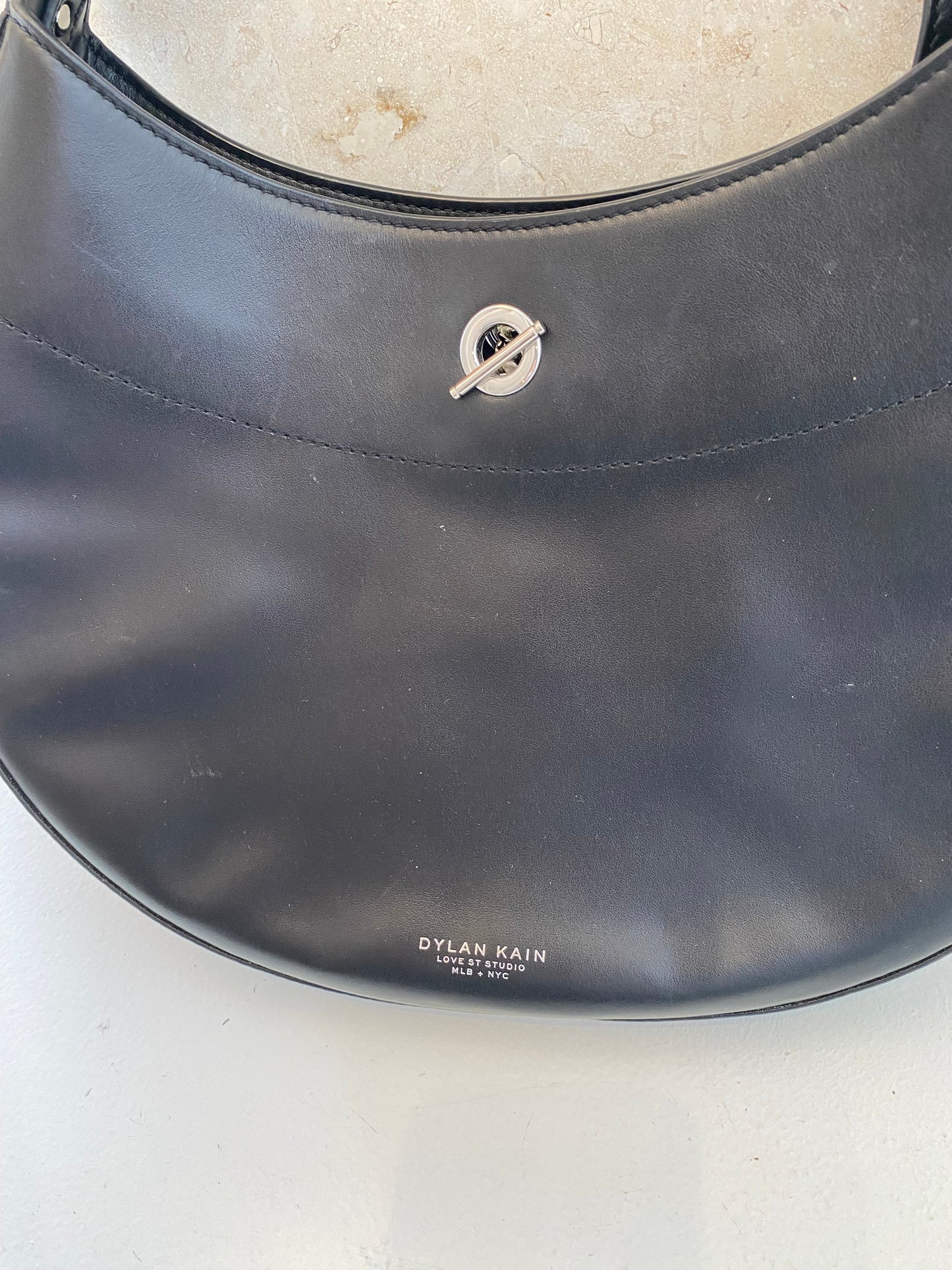 Dylan Kain Black Leather Crescent Bag