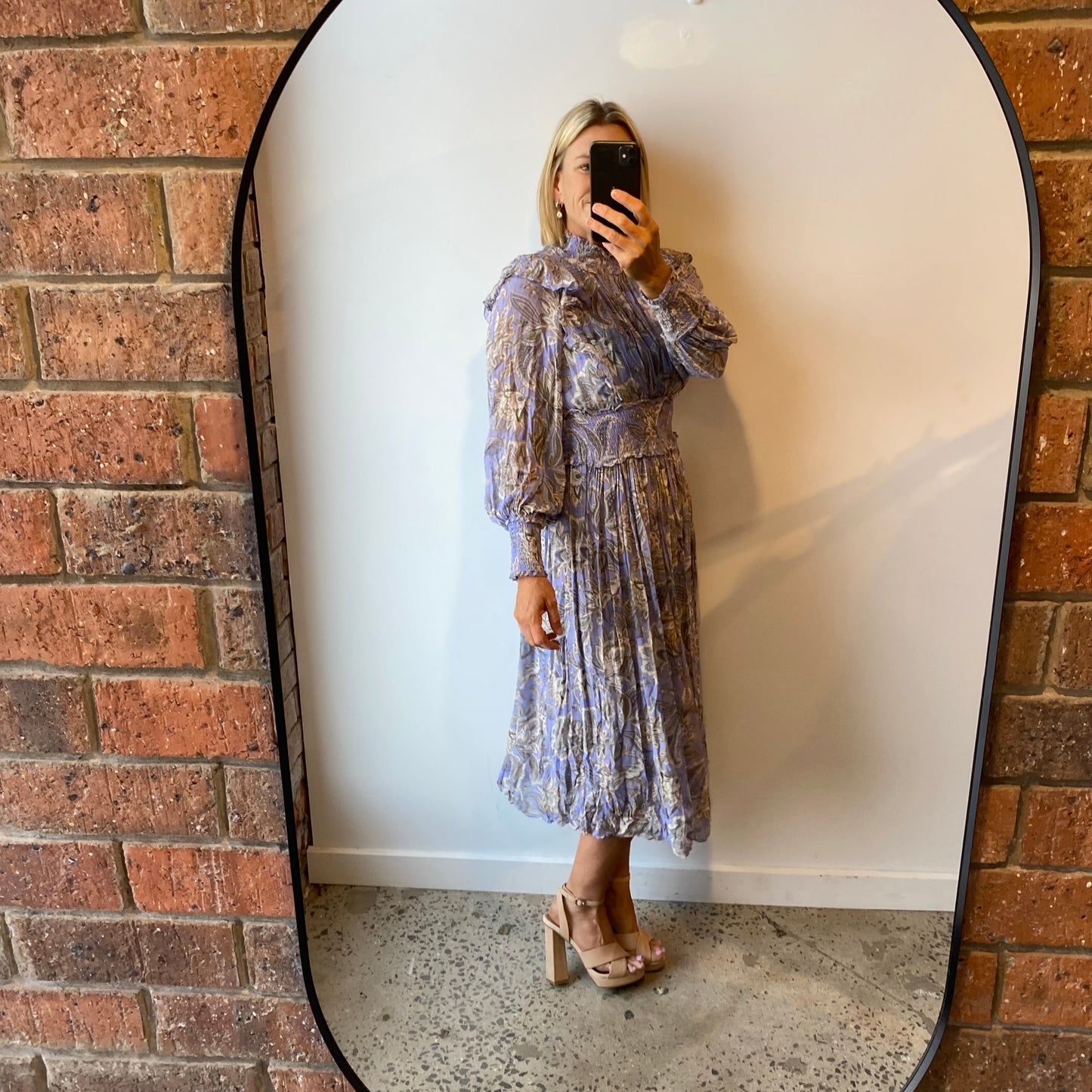 Zimmermann Lucky Shirred Midi Dress - Size 3