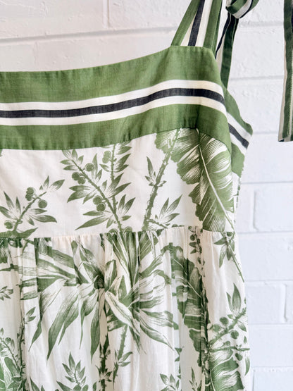 Zimmermann Empire Tie Shoulder Dress in Palm Print - Size 3 (12/14)