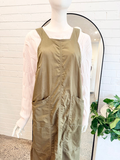 Kowtow Green Mirror Apron Dress - Size XL (14)