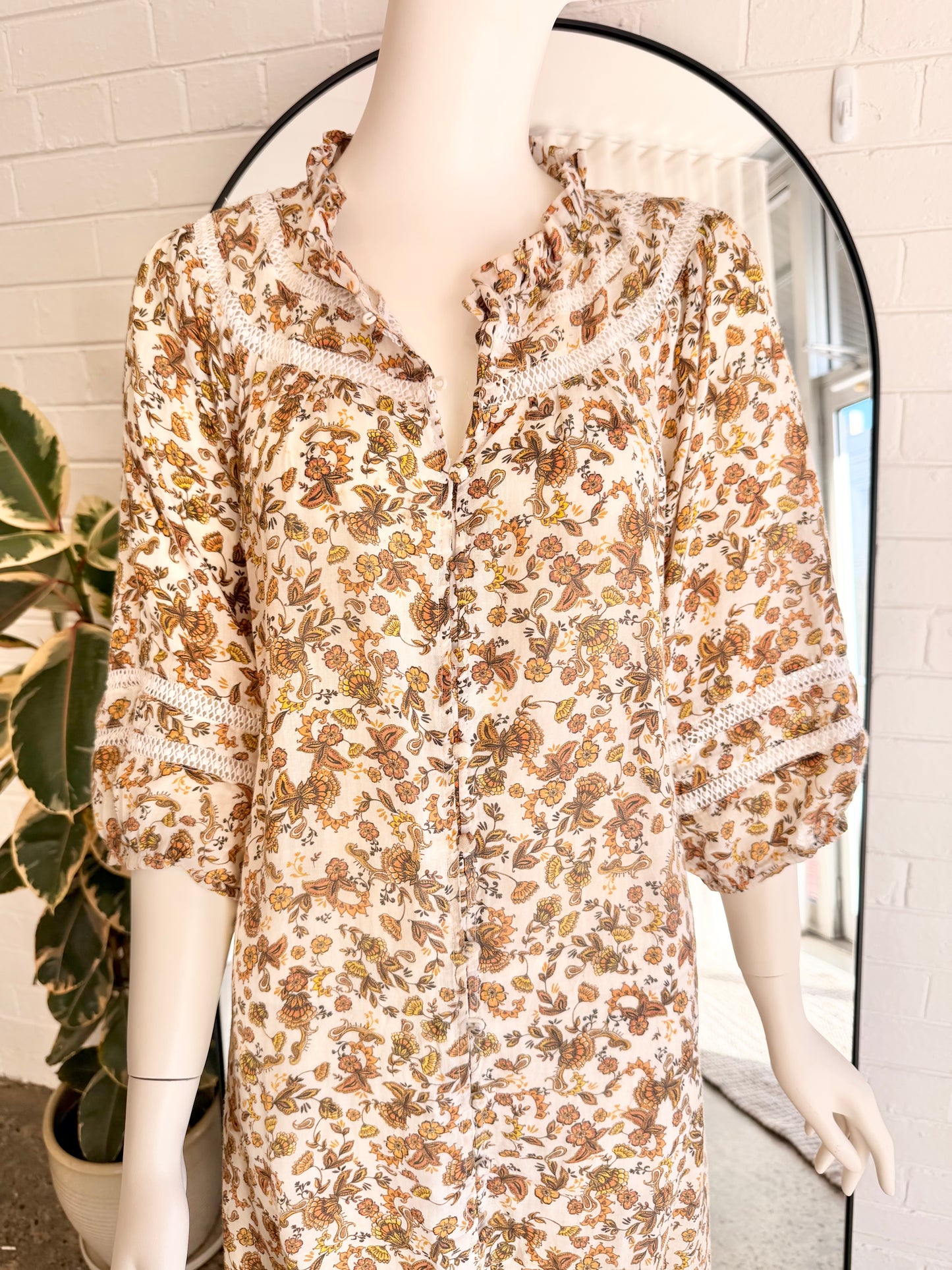 Zoe Kratzmann Floral Traverse Midi Dress  - Size 2