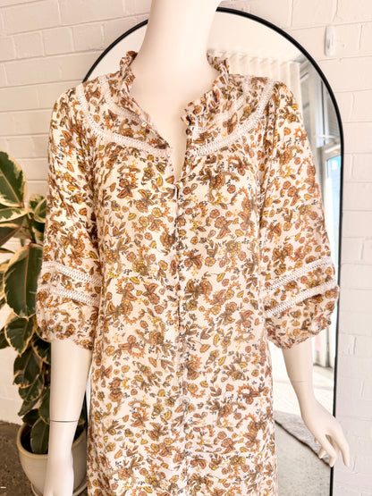 Zoe Kratzmann Floral Traverse Midi Dress  - Size 2