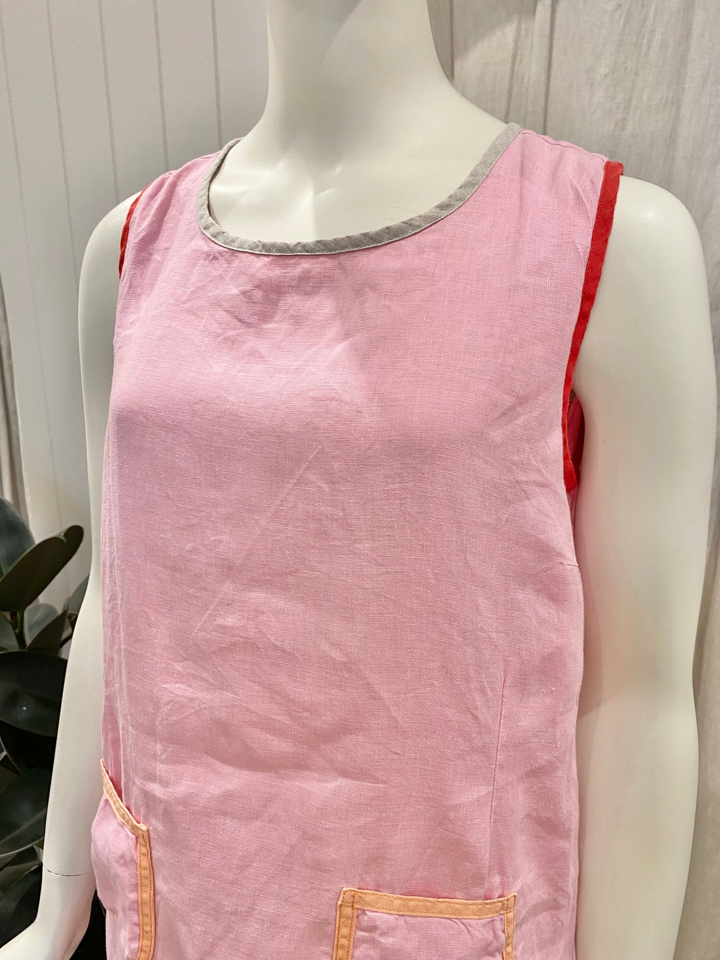 Alessandra Pink Linen Shift Dress - Size Small (8/10)