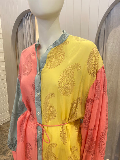 Hannah Artwear Paisley Print Cotton Kaftan Dress - Size 1