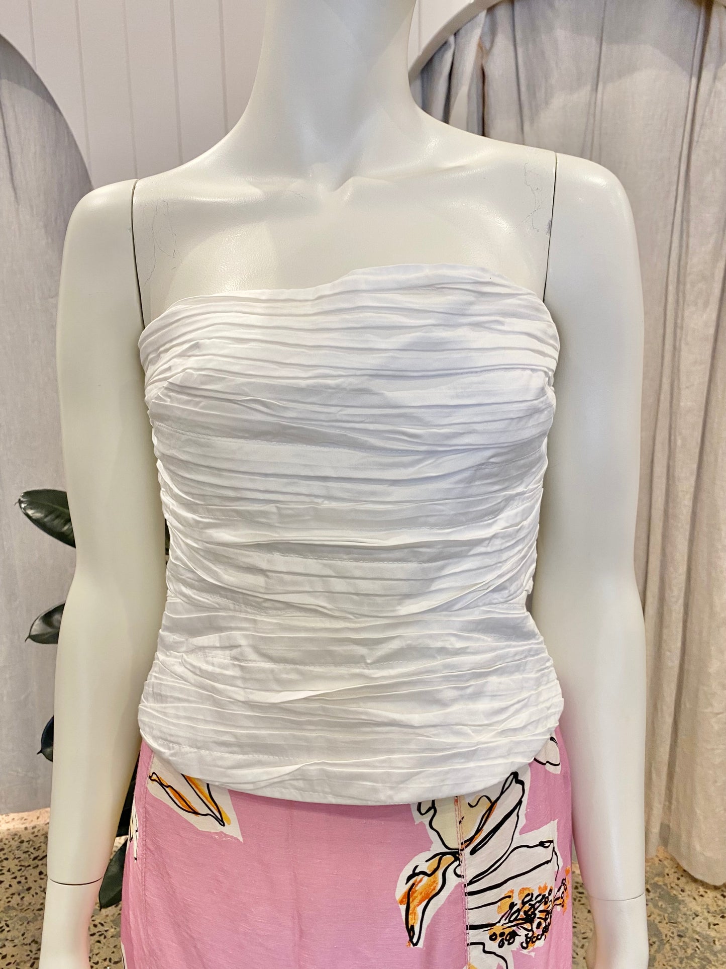 Aje Sunbeam Bustier in White - Size 10