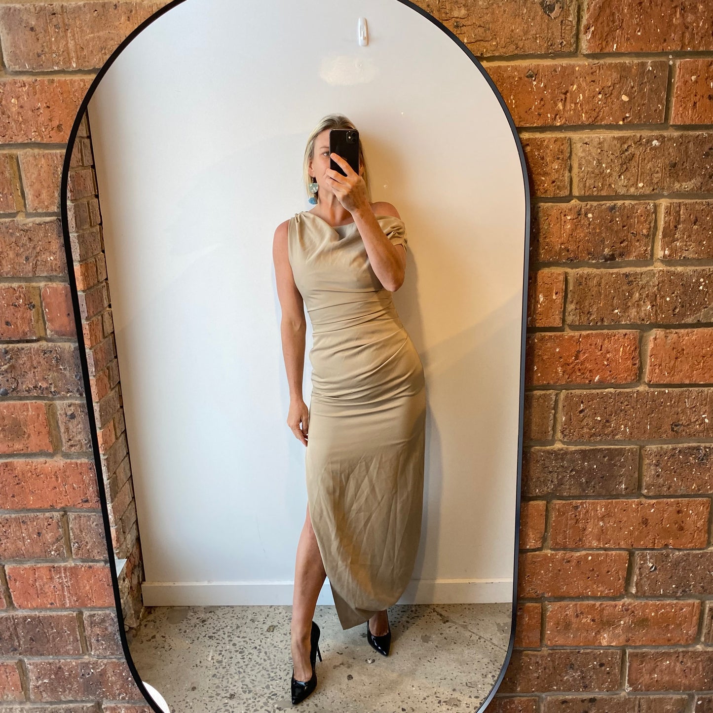 Misha Aster Gown in Taupe - Size Large