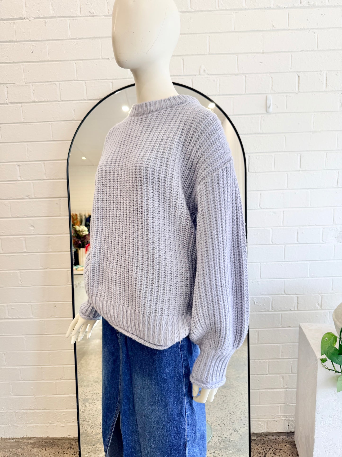 Elka Collective Blue Wool Blend Jumper - Size 10