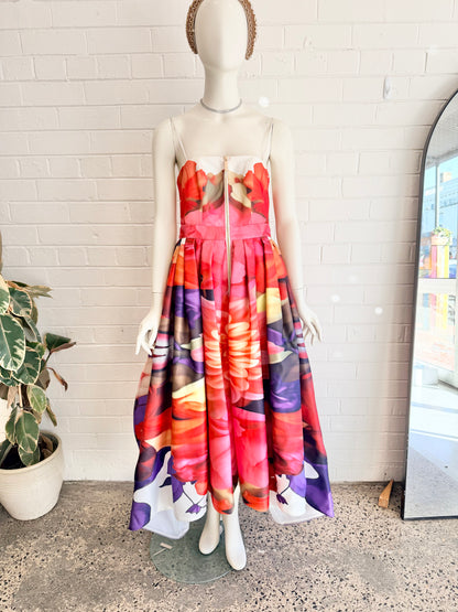 Leo Lin Norine Bustier Midi Dress - Size 10
