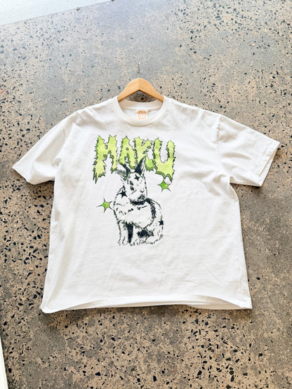 Maku White Bunny Oversized Tee - Size L (12)