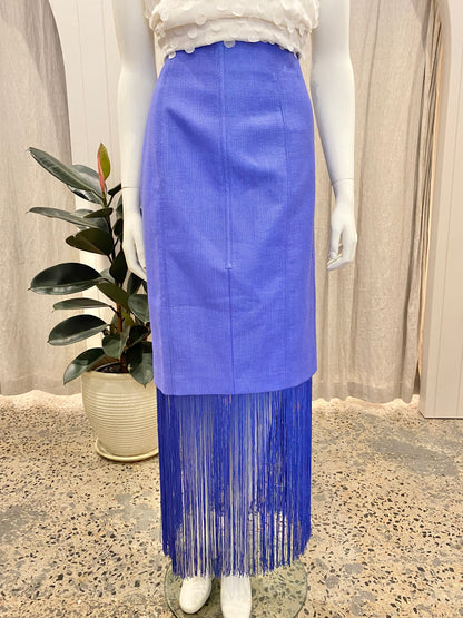 Country Road Cornflower Basket Weave Midi Skirt - Size 8
