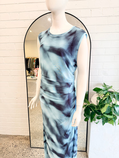 Witchery Glacier Print Mesh Midi Tank Dress - Size XXL (16 - 18)