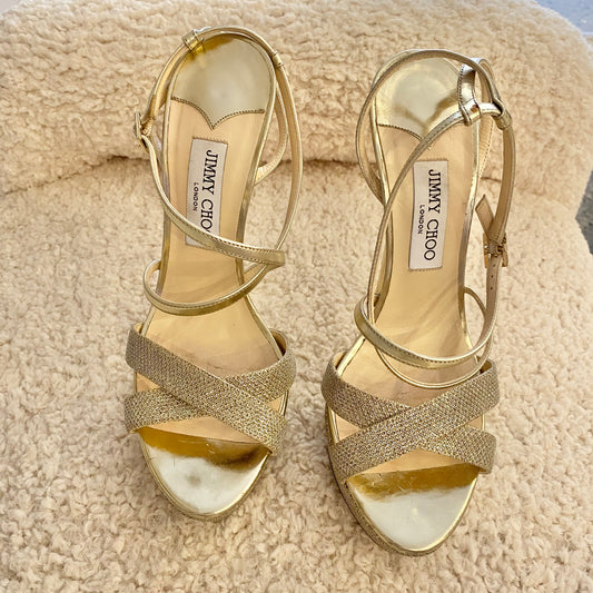 Jimmy Choo Lidee High Heel in Gold - Size 40