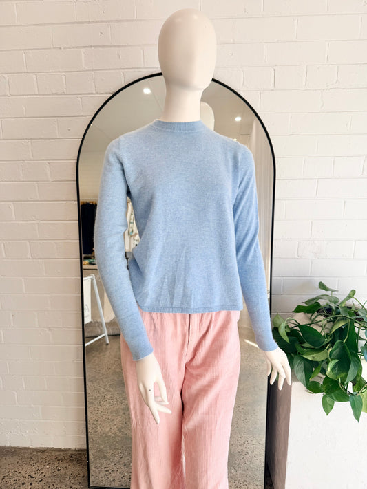 Scanlan Theodore Cashmere Knit Jumper in Baby Blue - Size Small (8-10)