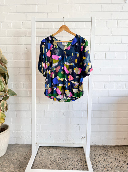 Elk Almina Confetti Colour Print Pants and Top Set - Size 8 - 10