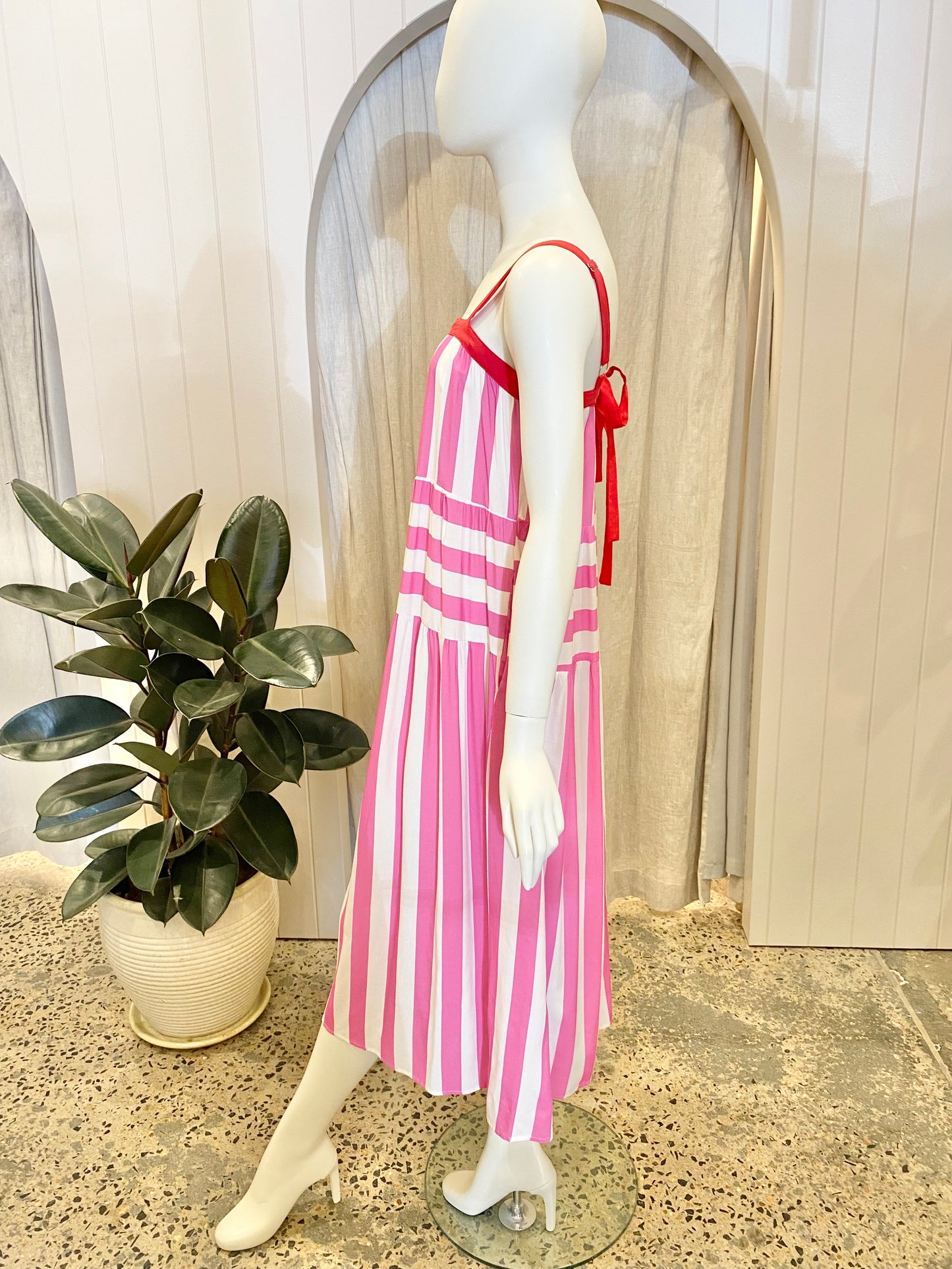 Label of Love Striped Midi Dress - Size 12