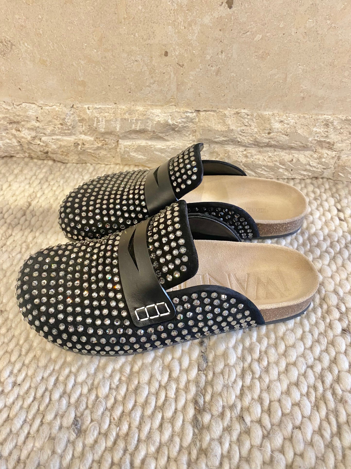 JW Anderson Crystal Suede Mules - Size 38
