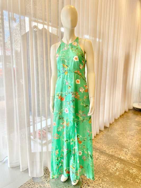 Scanlan Theodore Green Floral Midi Dress - Size 10