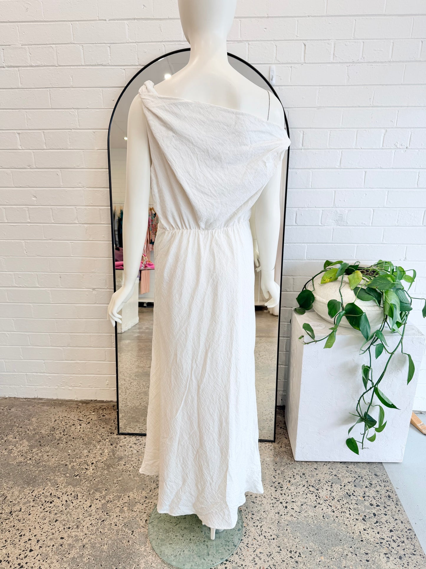 Dissh Off White Cass Midi Dress - Size 14