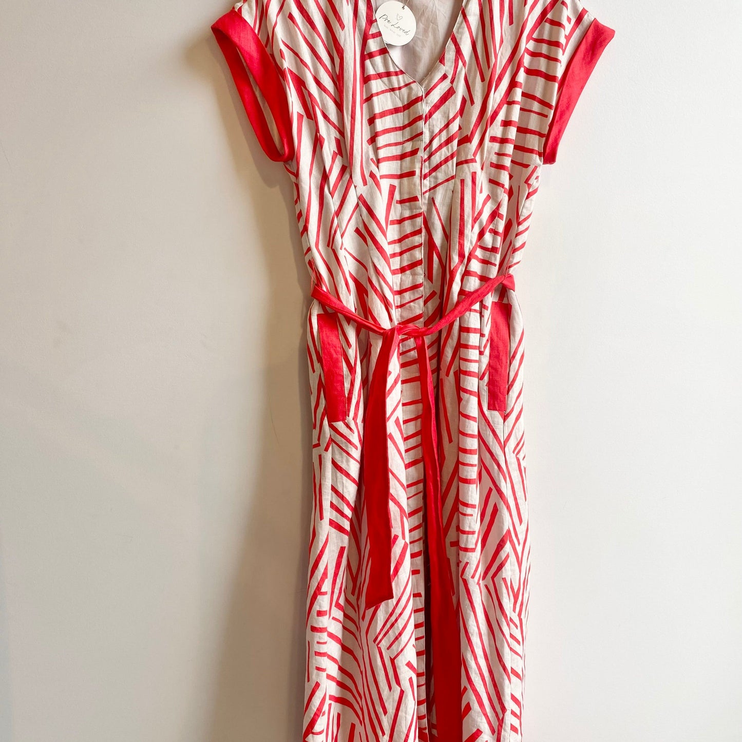 Country Road Belted Linen Dress - Size 12