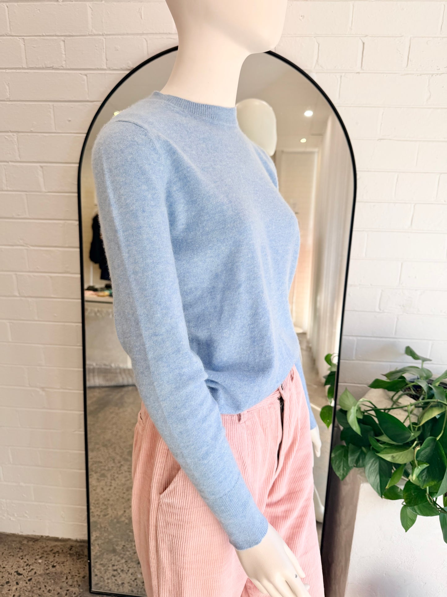 Scanlan Theodore Cashmere Knit Jumper in Baby Blue - Size Small (8-10)