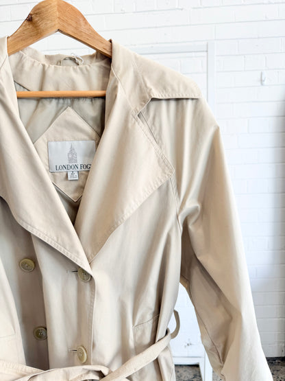 London Fog Beige Trench Coat - Size 8