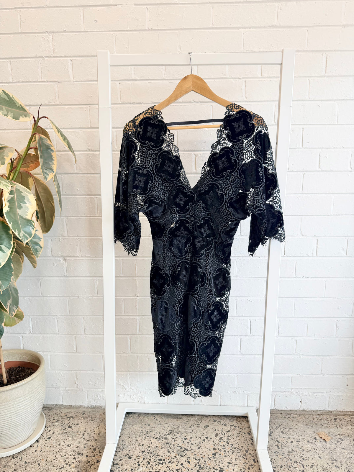 Bec and Bridge Black Lace Mini Dress - Size 8