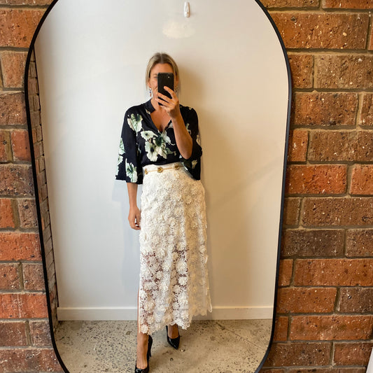 Zimmermann Raie Belt Midi Skirt -  Size 2 (10)