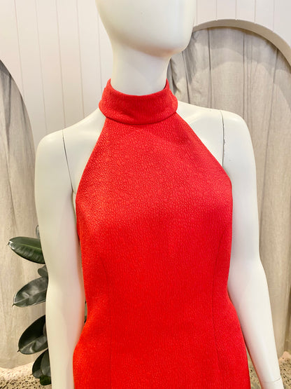 Rebecca Vallance Chiara Halter Mini Dress in Red - Size 8