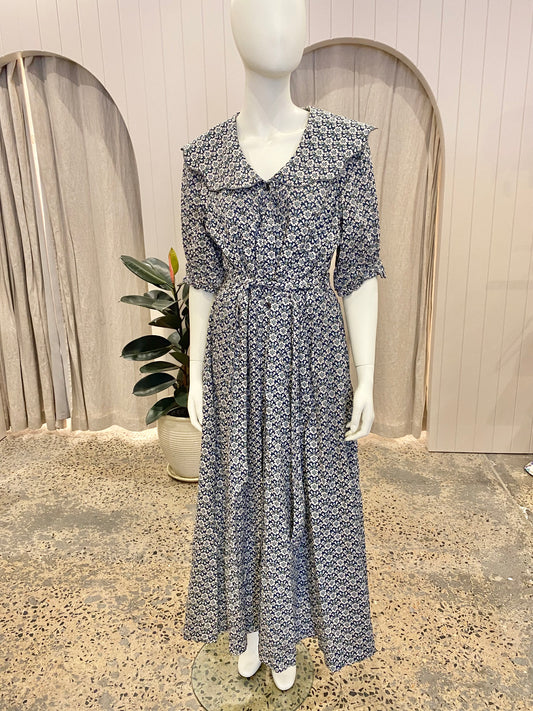 Sorority Scalloped Collared Dress  - Size 14