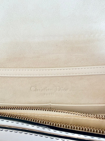 Christian Dior Latte Jadior Calfskin Pouch Wallet On Chain