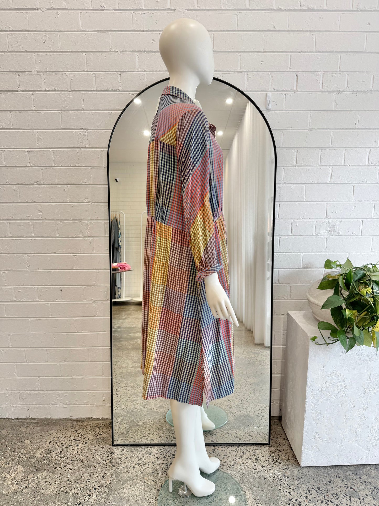 Nancy Bird Artisian Plaid Midi Shirt Dress - Size XL (14 - 16)