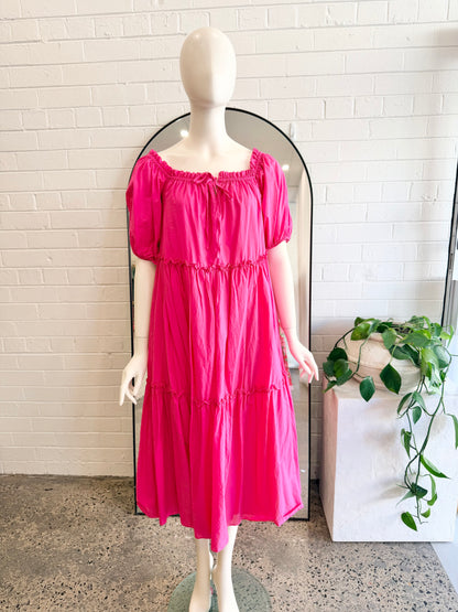 Steele Magenta Saffron Midi Dress - Size S (8 - 10) - Pre-Loved Geelong 4