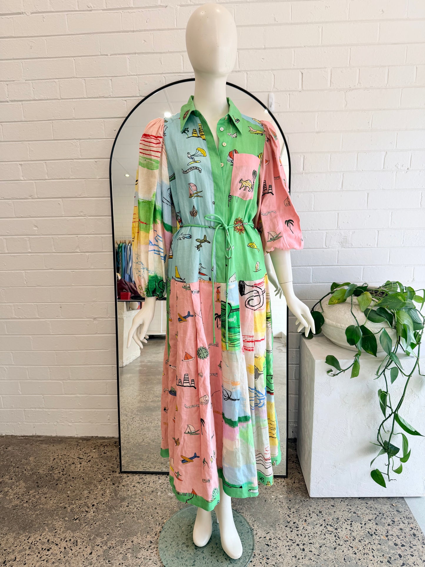 Alemais Multi Coloured Jet Shirt Dress - Size 8 - Pre-Loved Geelong