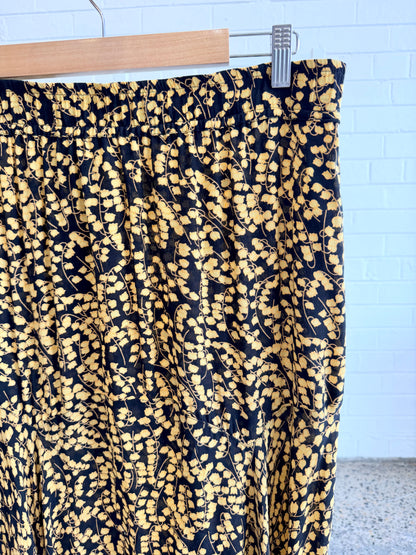 Ganni Goldstone Asymetric Floral Crepe Skirt - Size L (12)