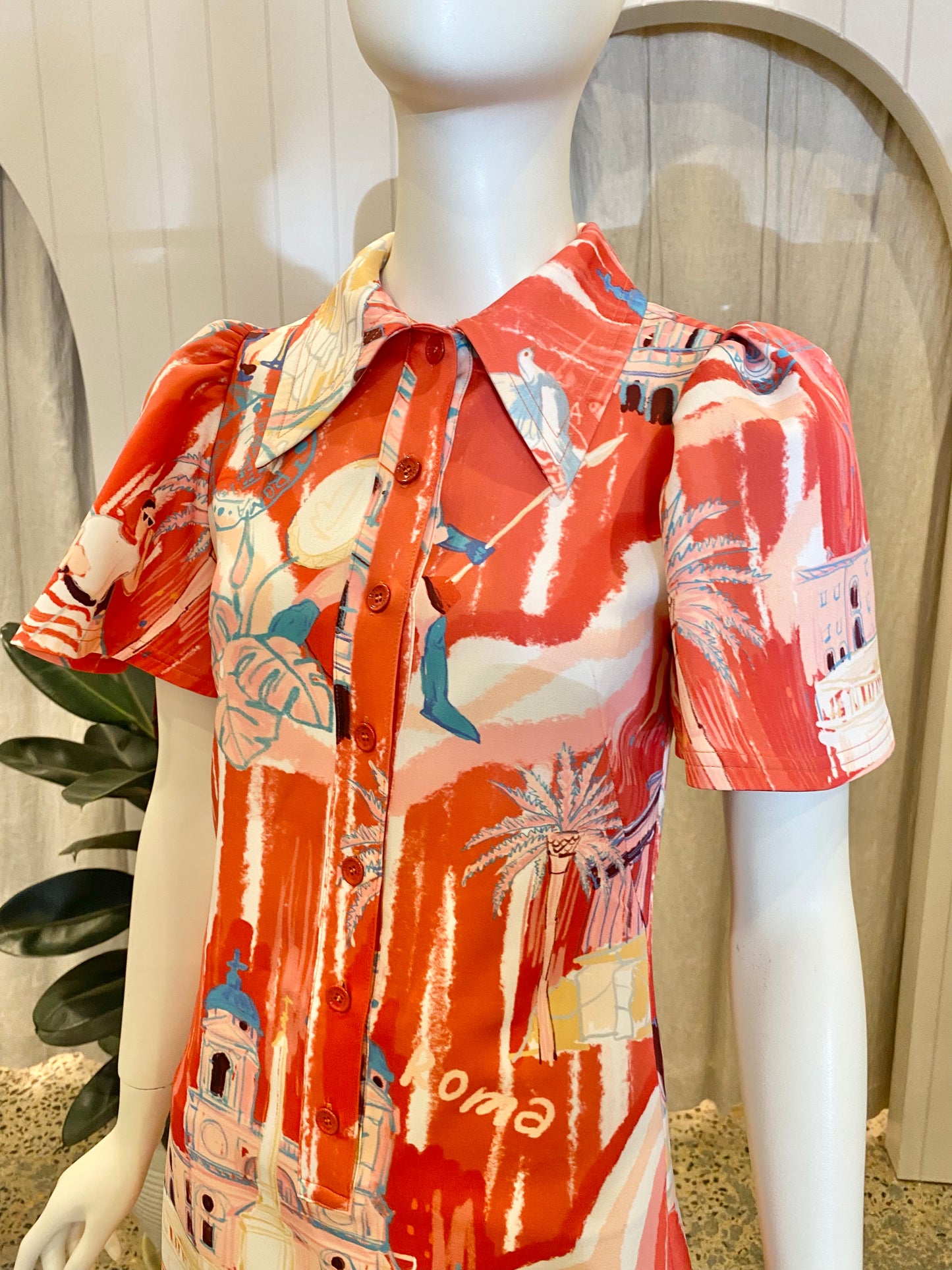 Leo Lin Brooke Shirt Sleeve Mini Dress - Size 6