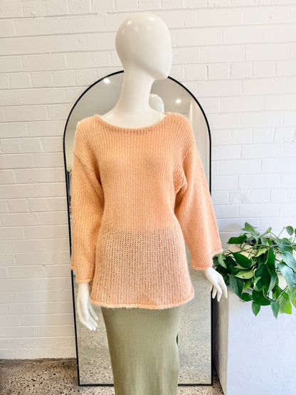 Gorman Oversized Mohair Blend Knit Sweater in Pink - Size 8
