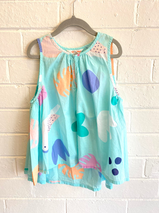 Country Road teal blue floral top - Size 7