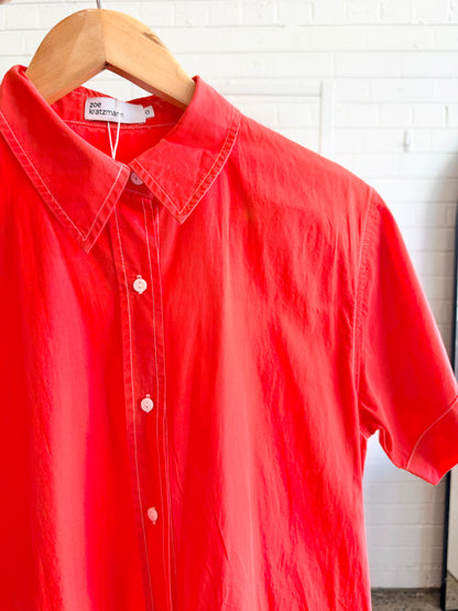 Zoe Kratzmann Papaya Cotton Shirt Dress - Size 0 (6 - 8)