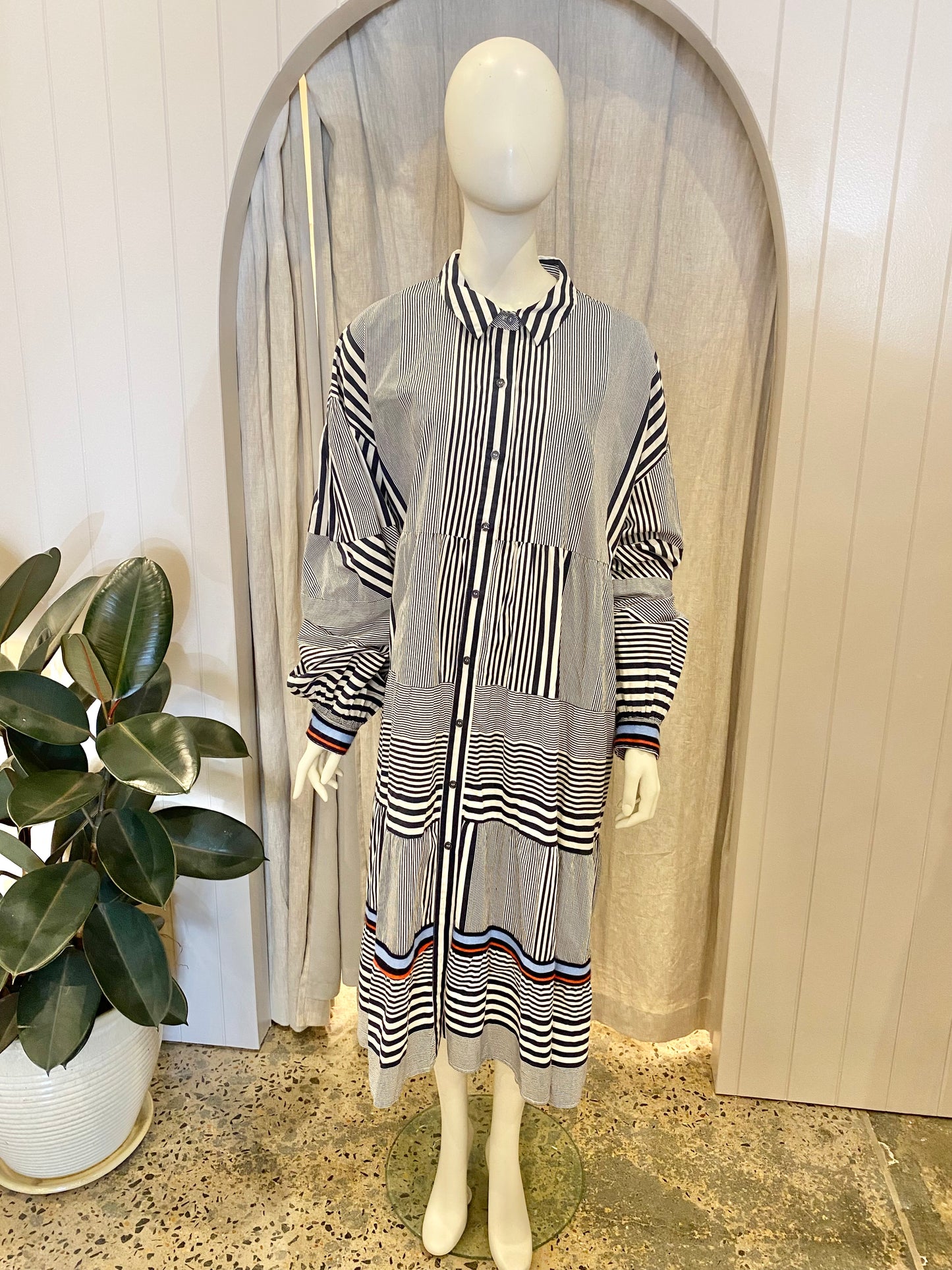 Cooper Stripe On By Midi Dtress - Size XXL (16-20)