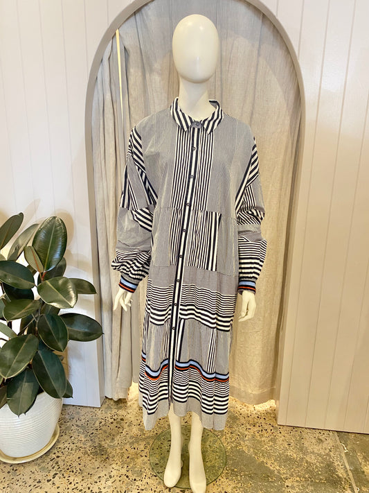 Cooper Stripe On By Midi Dtress - Size XXL (16-20)